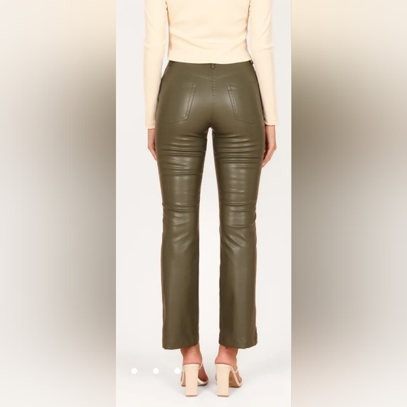 Petal & Pup Ashley Faux Leather Pants - Olive (NWOT) - Picture 3 of 9